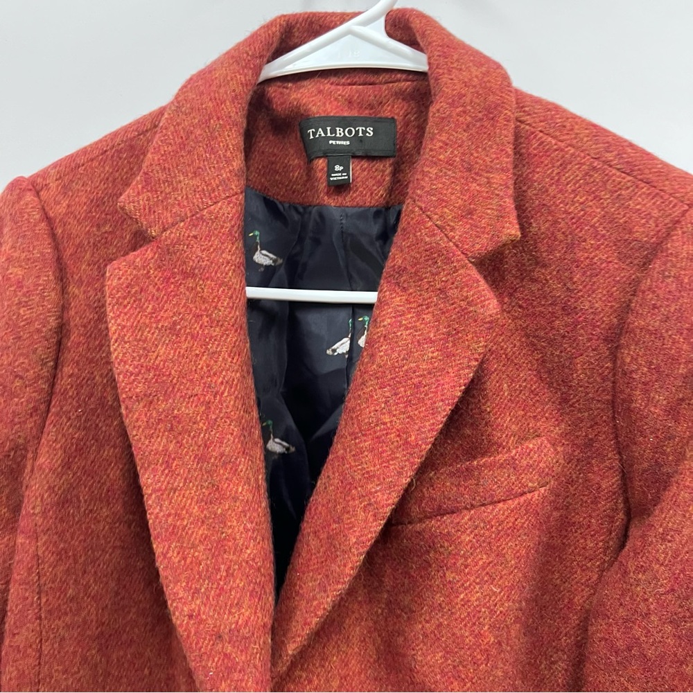 Talbots Rust Tweed Blazer Jacket - Picture 15 of 16